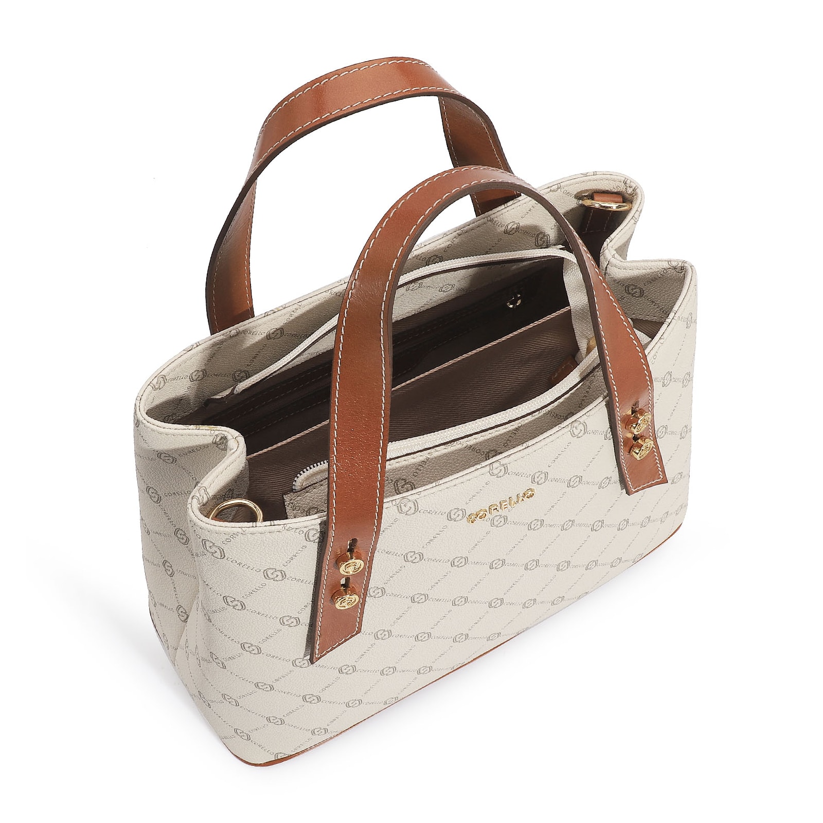 Bolsa Tote Alt Monograma Off White