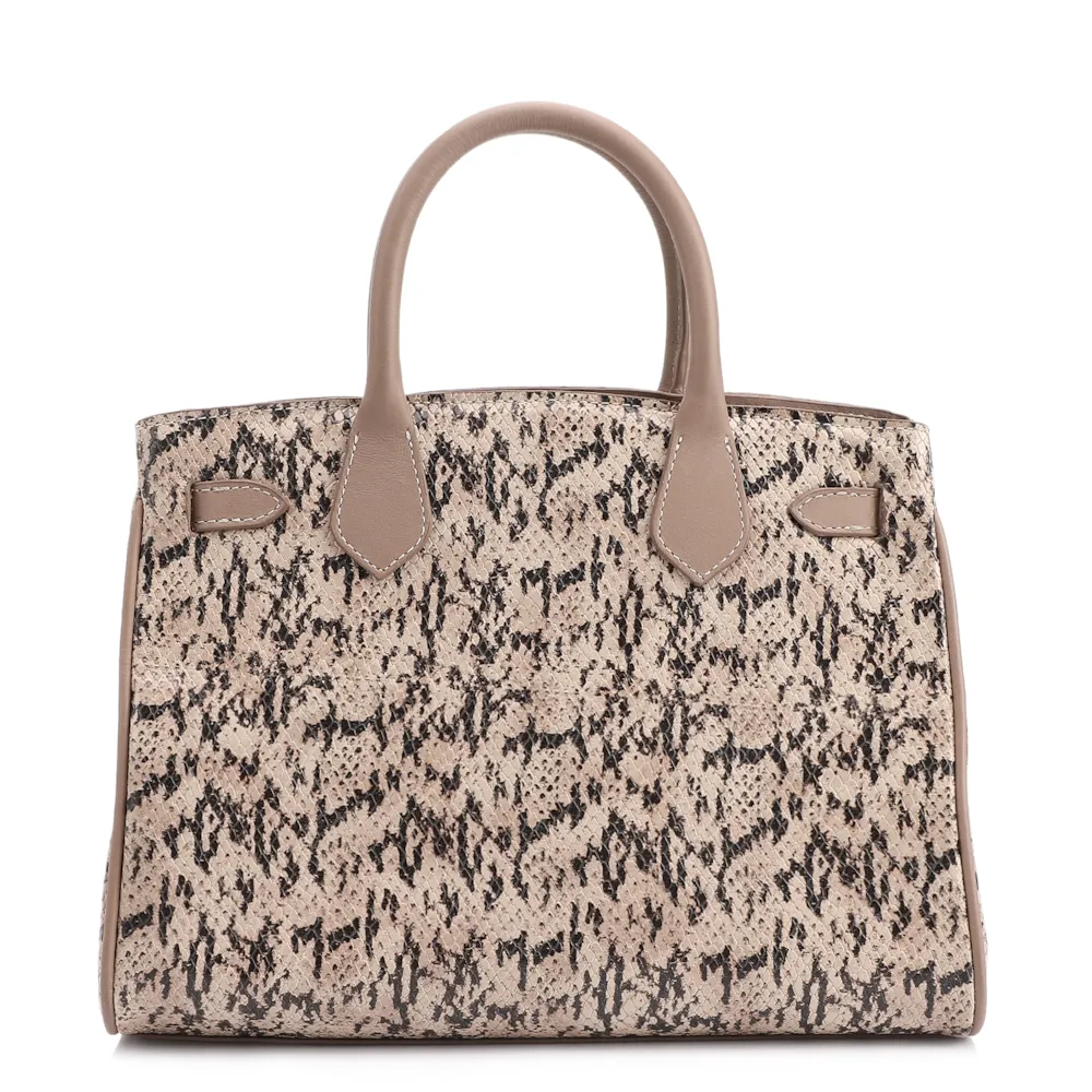 Bolsa Tote Alt Python Bege /Couro Bege - imagem 4