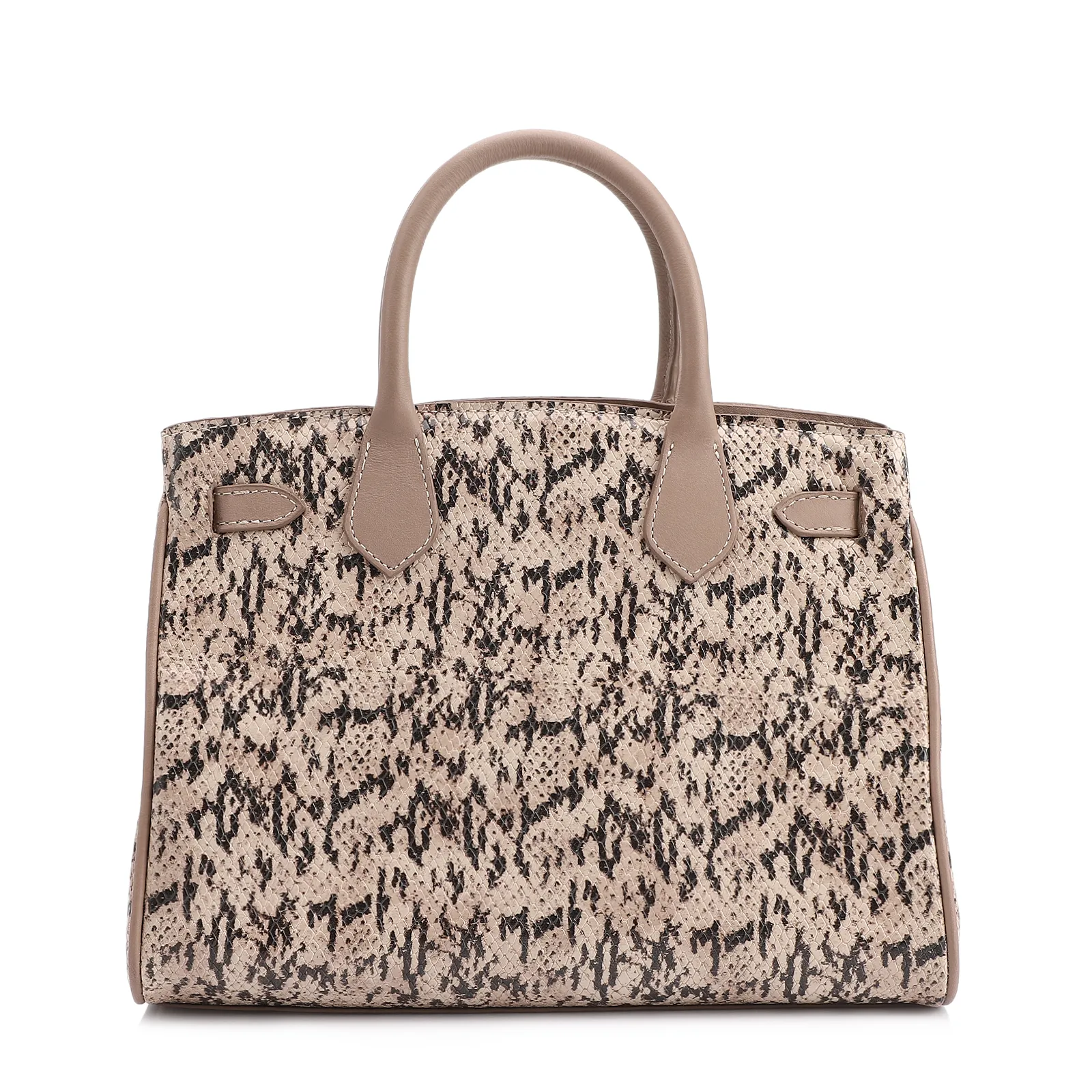 Bolsa Tote Alt Python Bege /Couro Bege