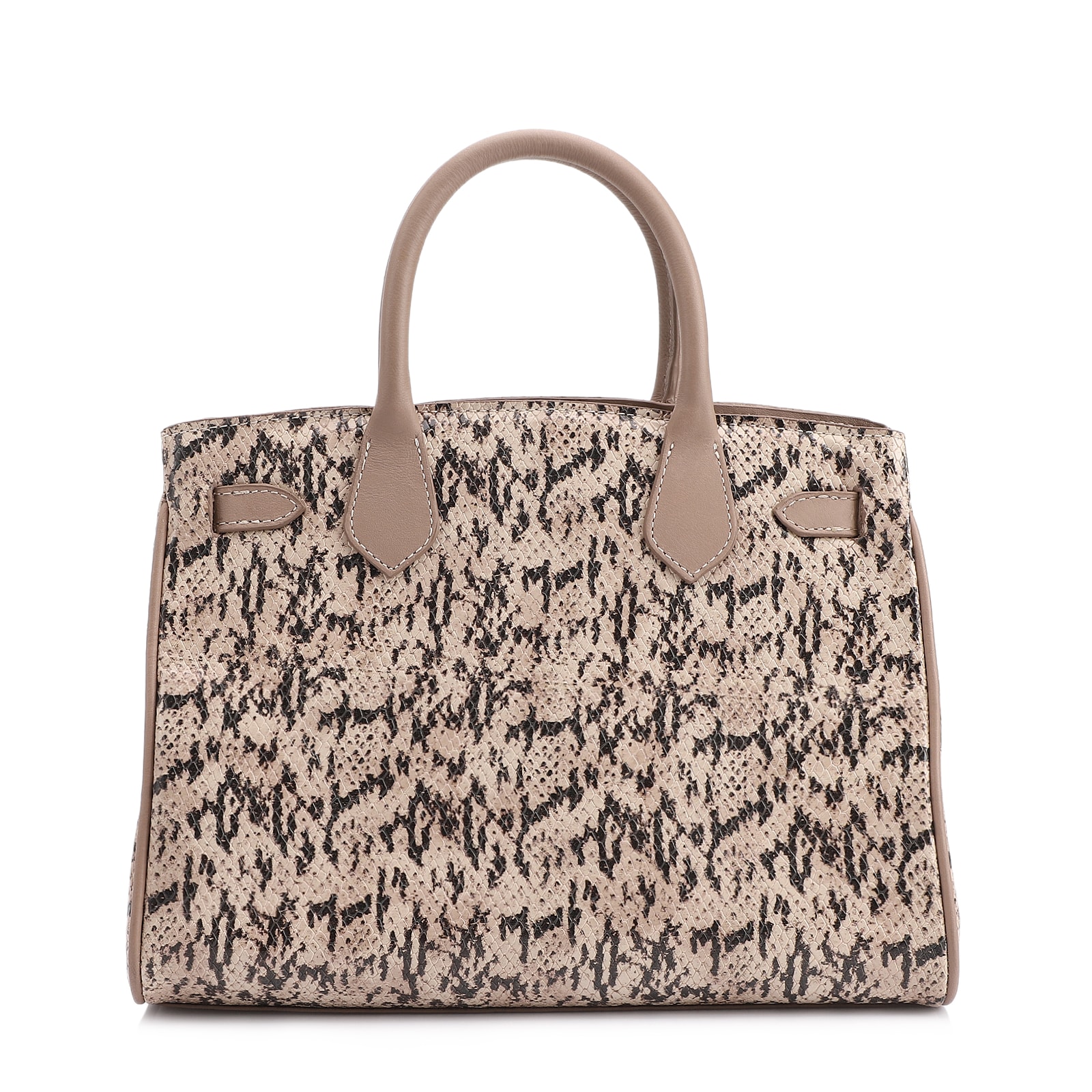 Bolsa Tote Alt Python Bege /Couro Bege
