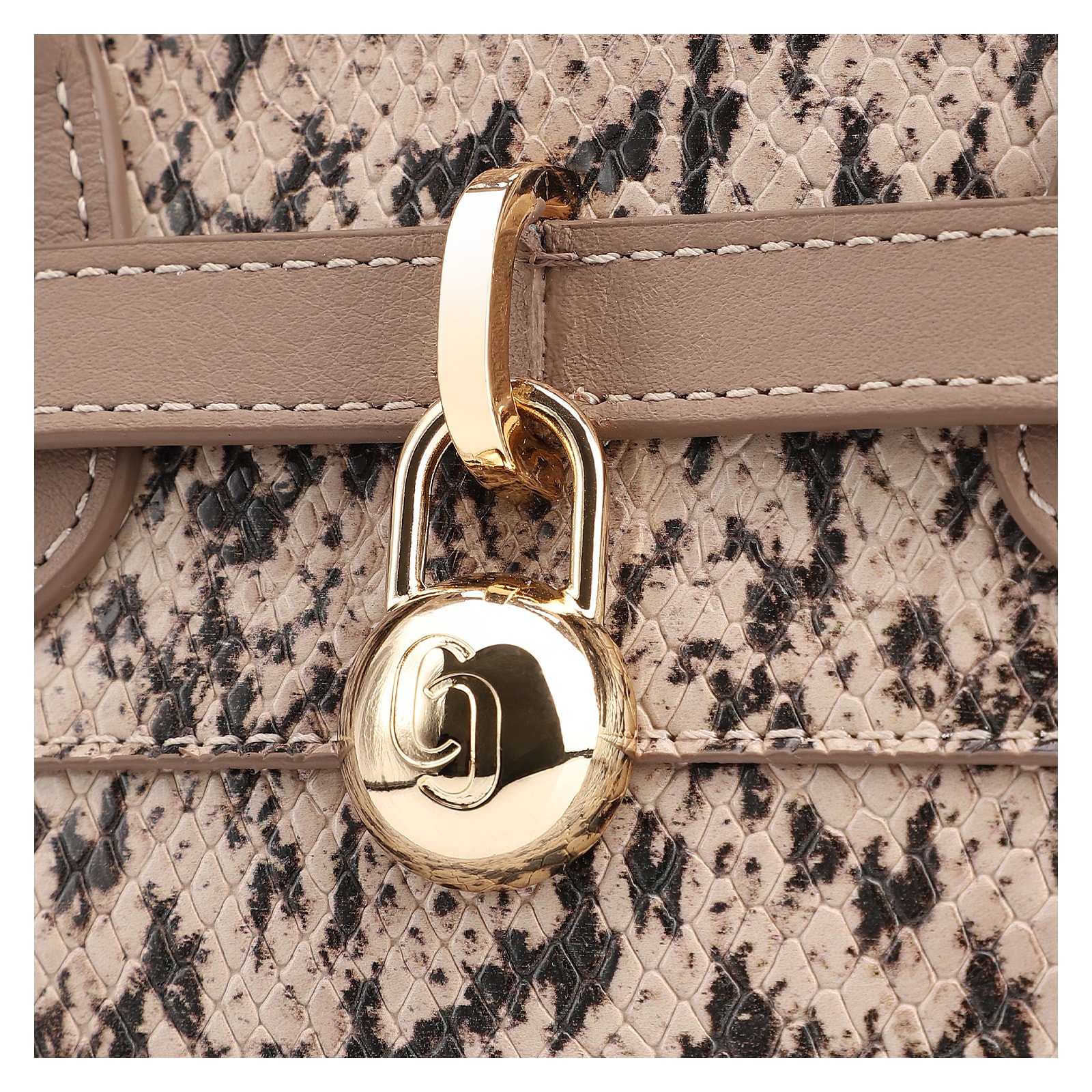 Bolsa Tote Alt Python Bege /Couro Bege