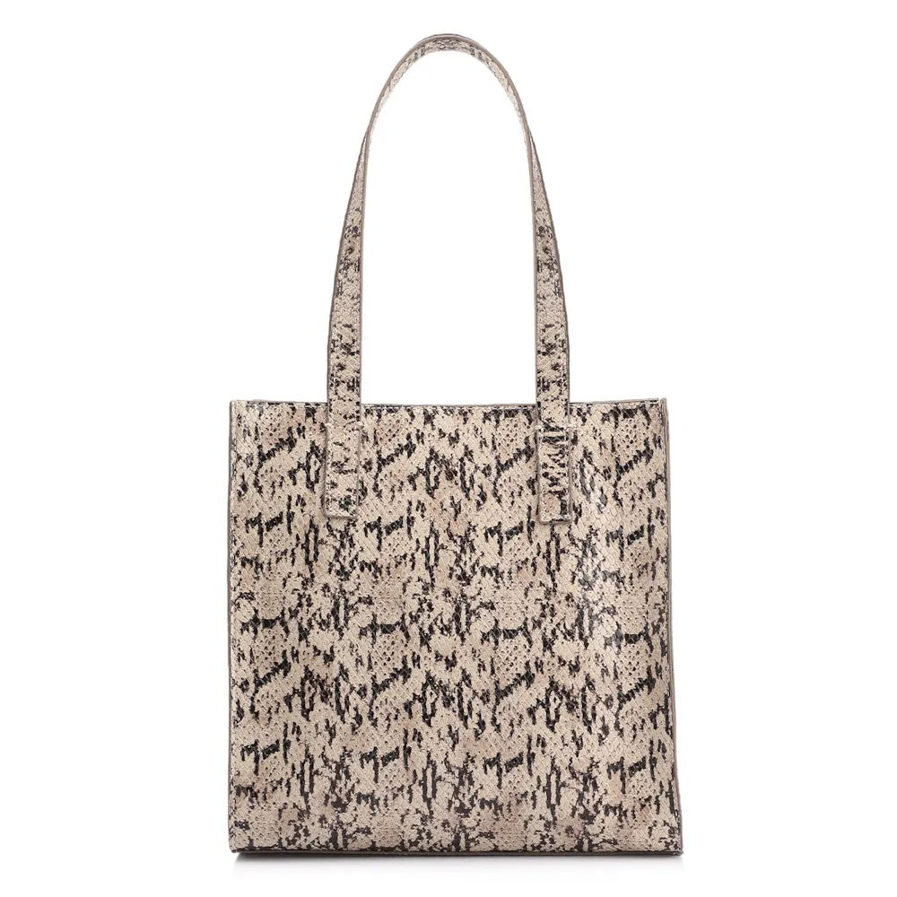 Bolsa Tote Alt Python Bege/ Preto - imagem 3