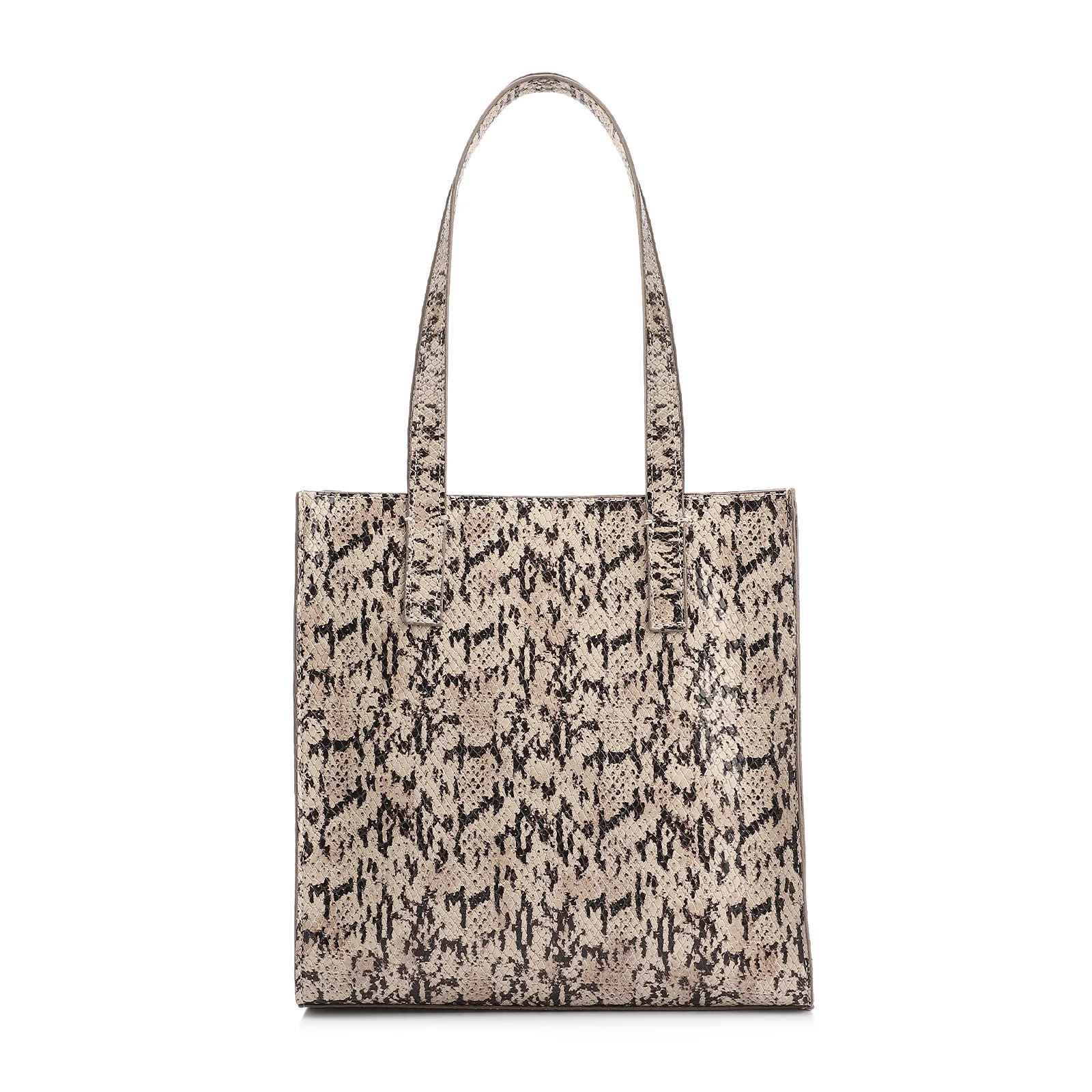 Bolsa Tote Alt Python Bege/ Preto