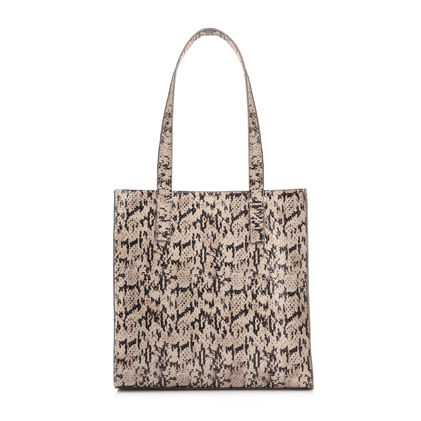 Bolsa Tote Alt Python Bege/ Preto