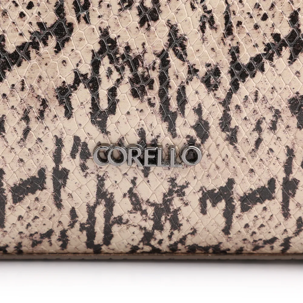 Bolsa Tote Alt Python Bege/ Preto - imagem 6