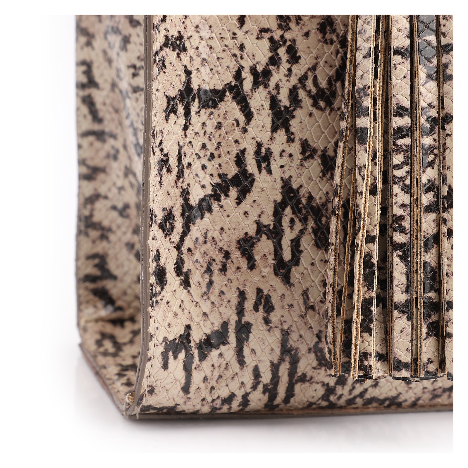 Bolsa Tote Alt Python Bege/ Preto