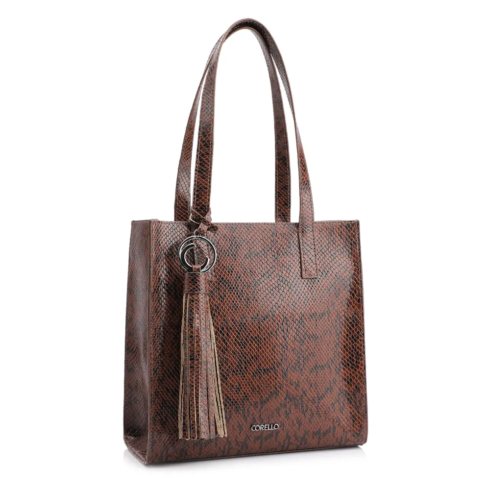 Bolsa Tote Alt Python Marrom - imagem 3