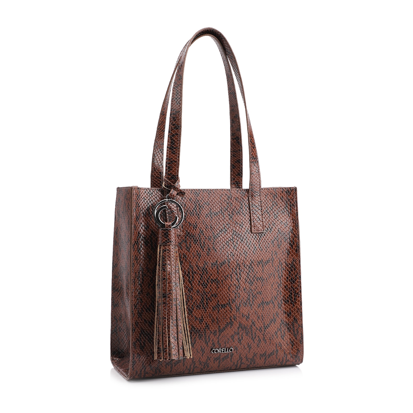 Bolsa Tote Alt Python Marrom