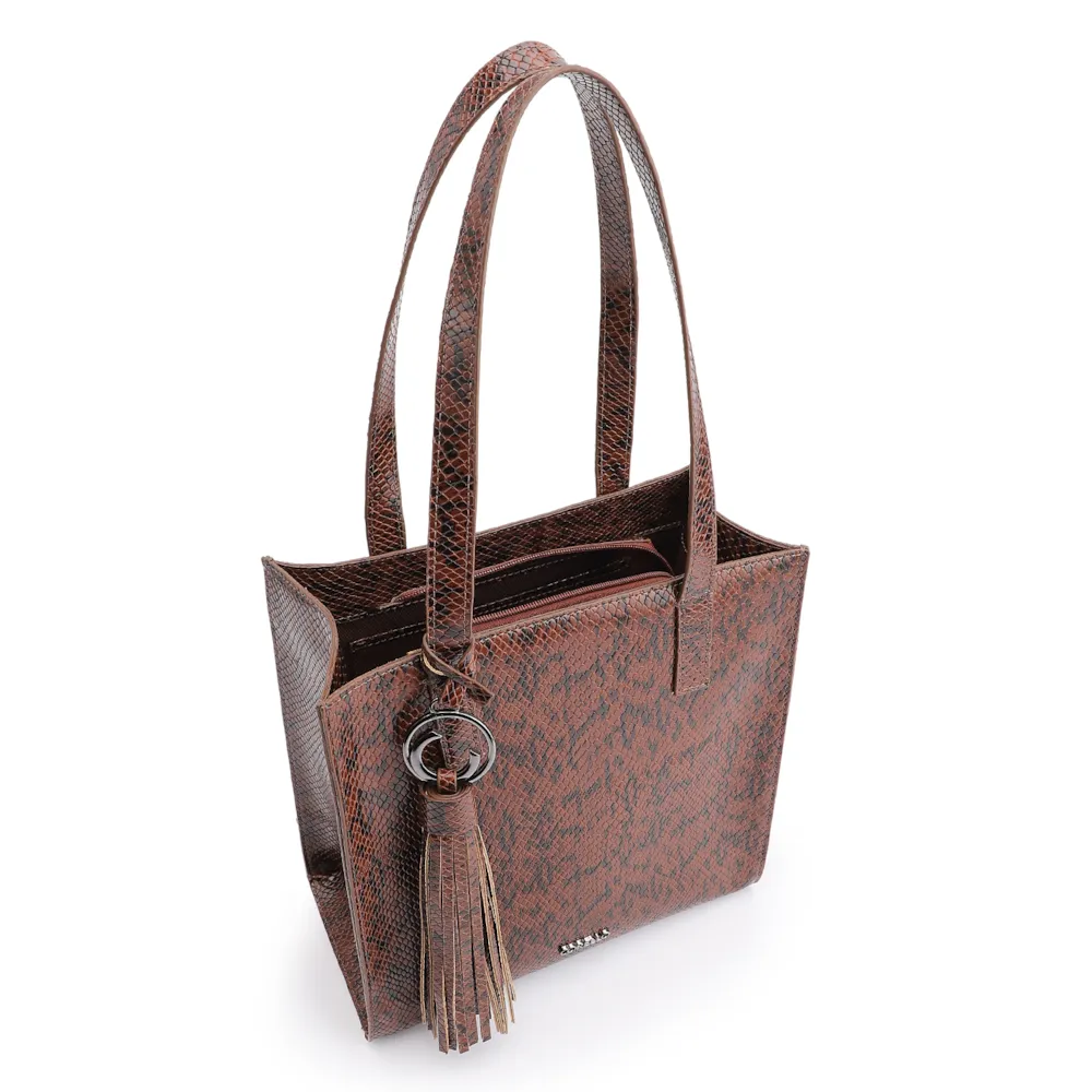 Bolsa Tote Alt Python Marrom - imagem 5