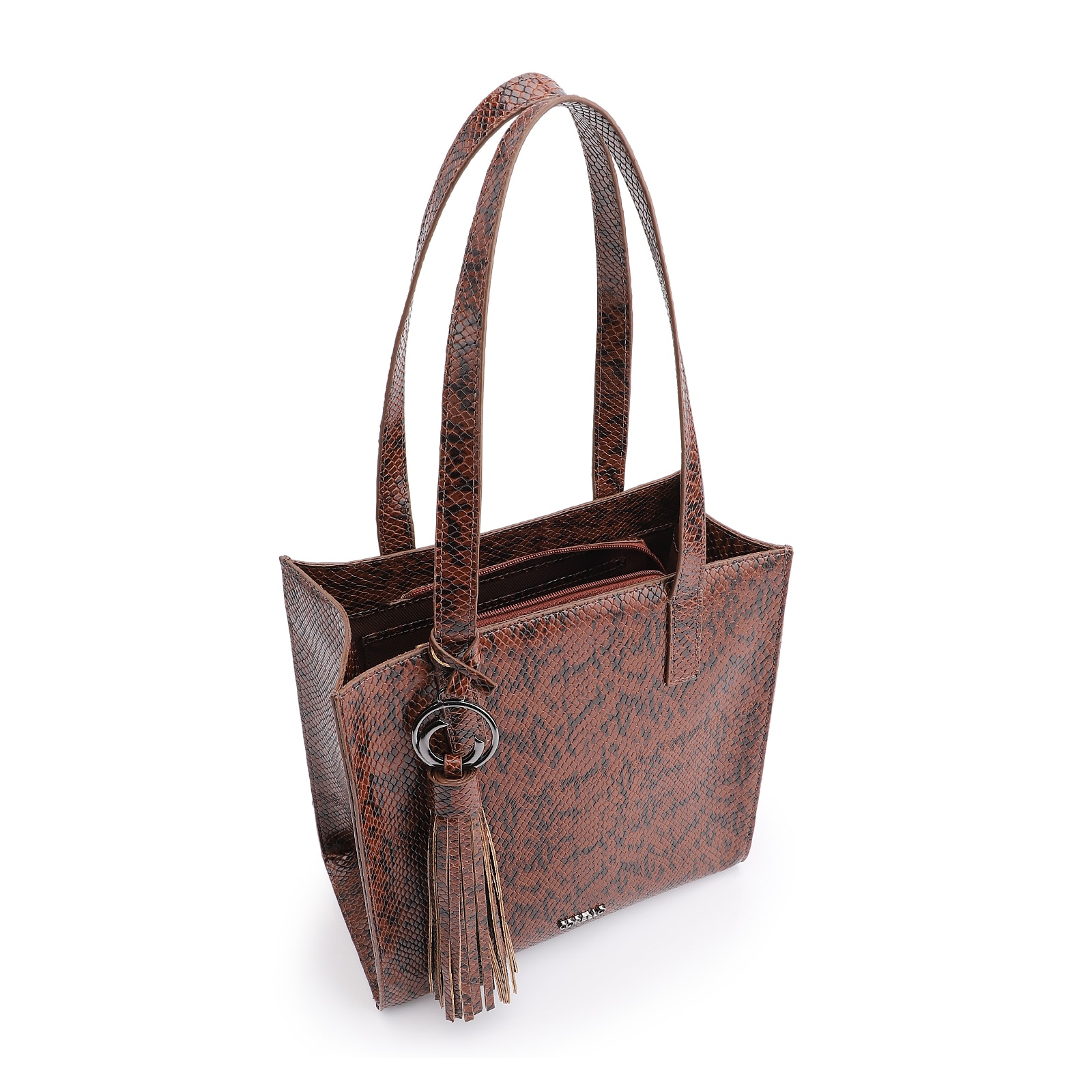 Bolsa Tote Alt Python Marrom