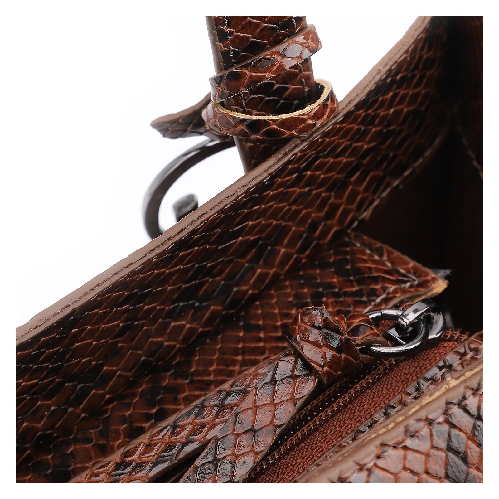 Bolsa Tote Alt Python Marrom