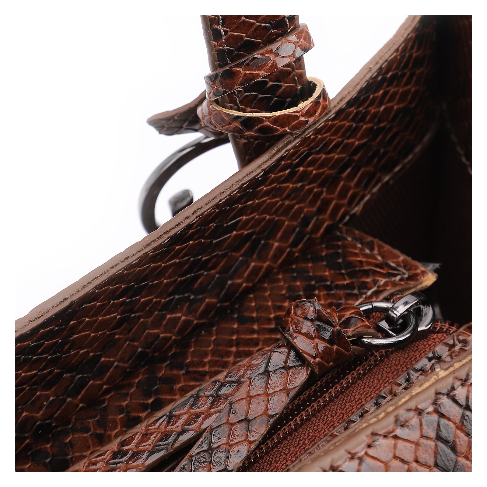 Bolsa Tote Alt Python Marrom