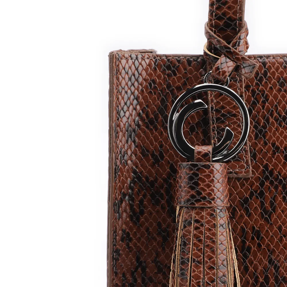 Bolsa Tote Alt Python Marrom - imagem 8