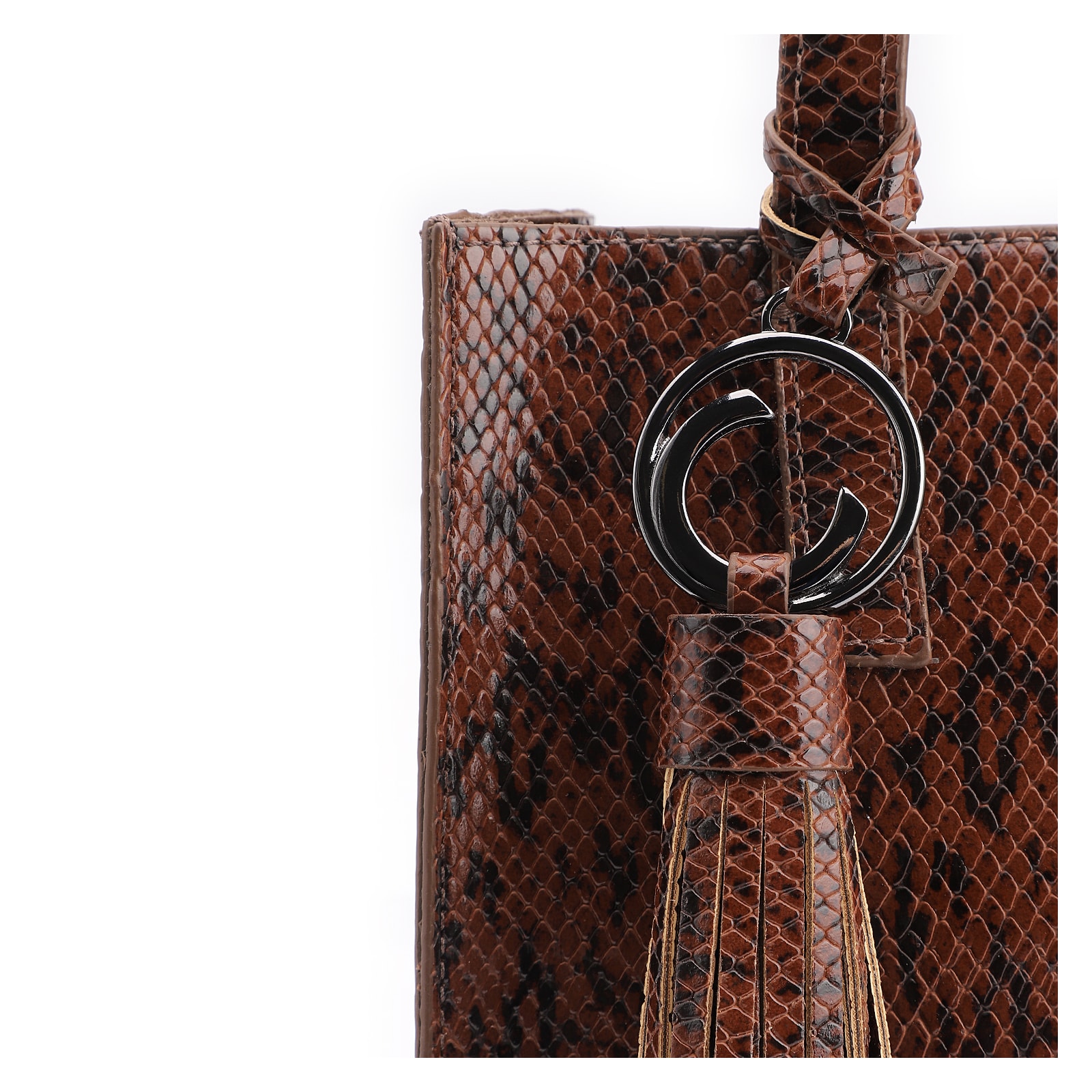 Bolsa Tote Alt Python Marrom