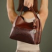 Bolsa Tote Alt Python Marrom /Couro Marrom - imagem 2