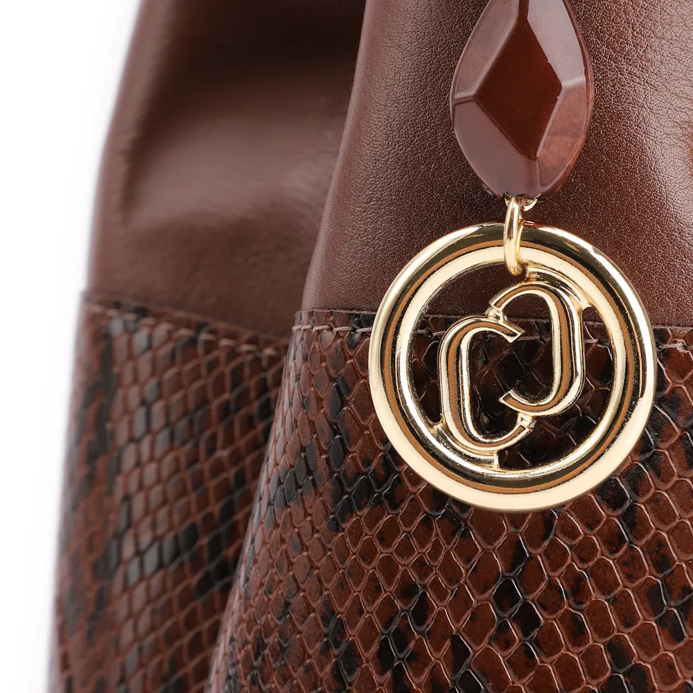 Bolsa Tote Alt Python Marrom /Couro Marrom - imagem 7