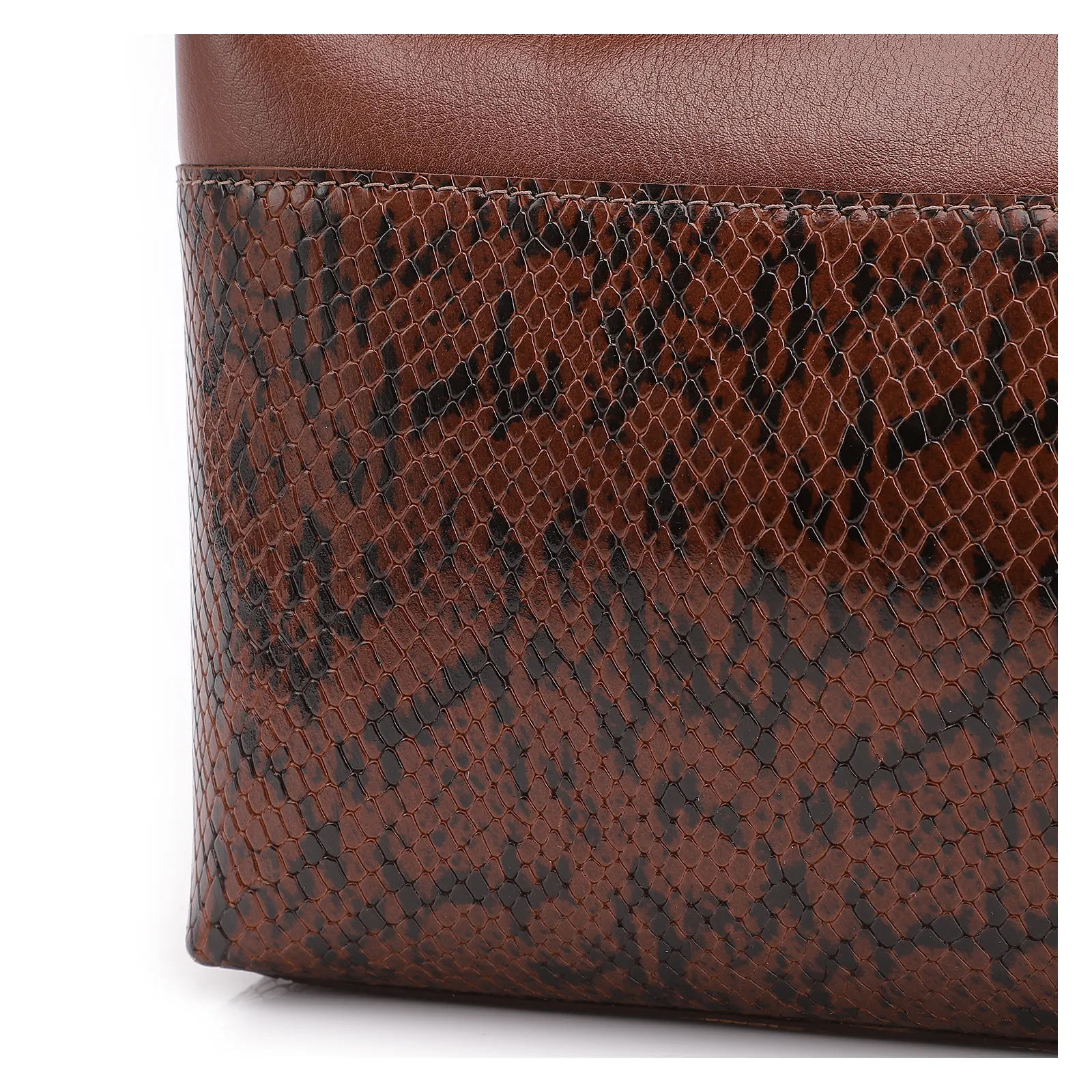 Bolsa Tote Alt Python Marrom /Couro Marrom