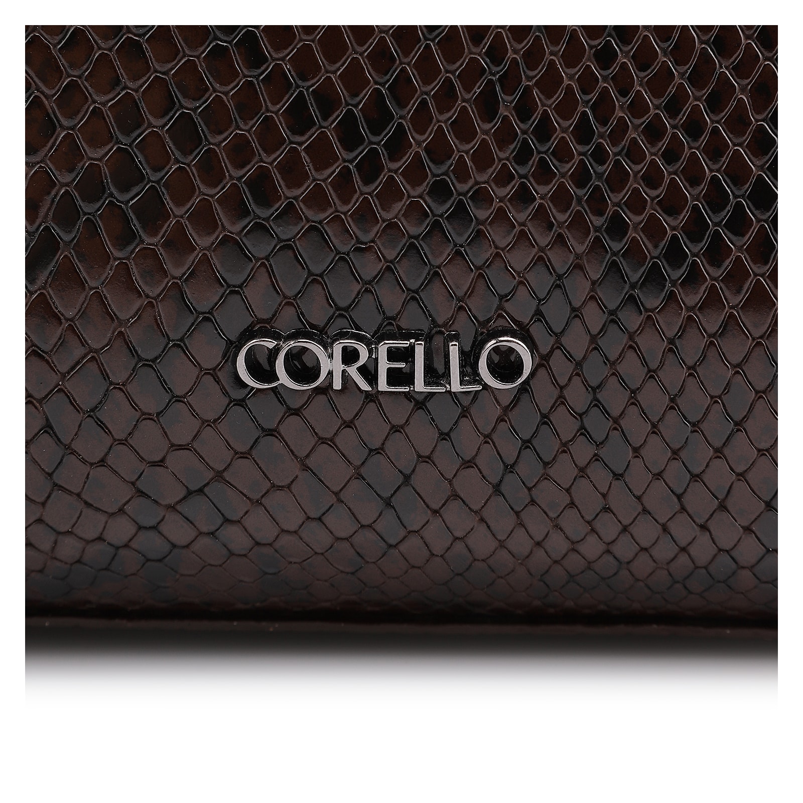 Bolsa Tote Alt Python Marrom Escuro