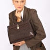 Bolsa Tote Alt Python Marrom Escuro/Couro Marrom Escuro - imagem 2