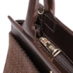 Bolsa Tote Alt Tramado Camurça Marrom /Couro Marrom Escuro - imagem 5