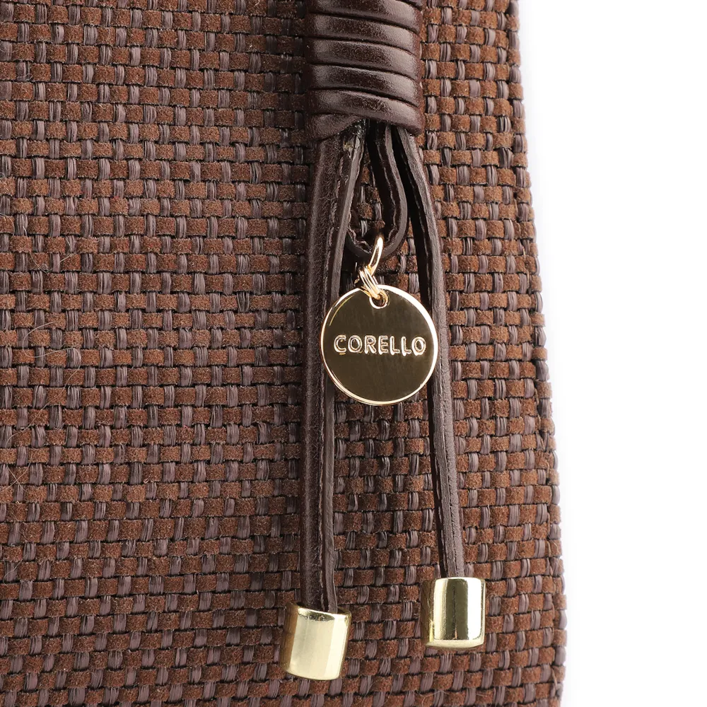 Bolsa Tote Alt Tramado Camurça Marrom /Couro Marrom Escuro - imagem 7