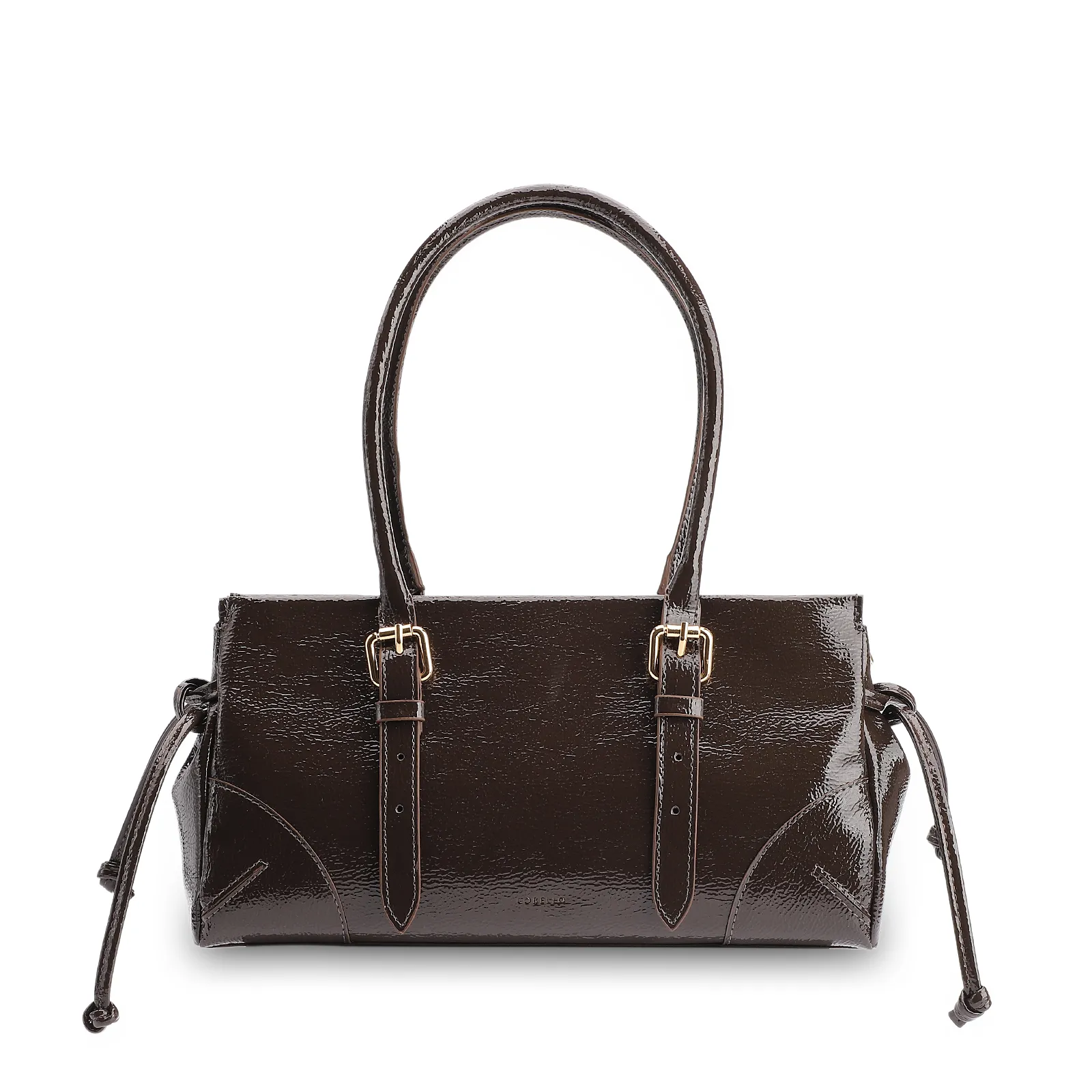 Bolsa Tote Alt Verniz Marrom Escuro