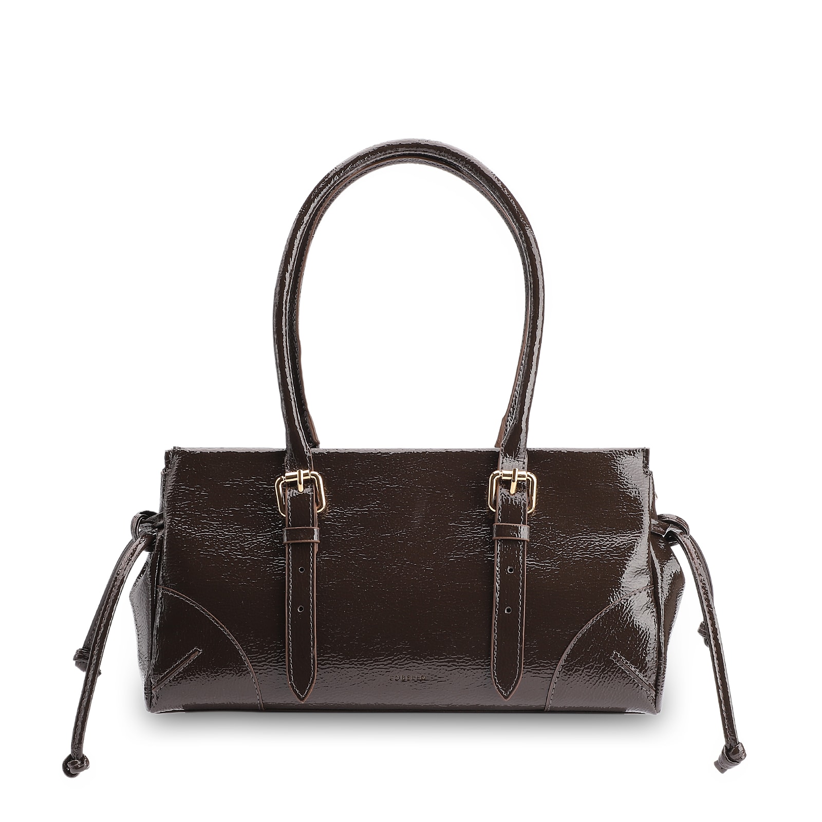 Bolsa Tote Alt Verniz Marrom Escuro