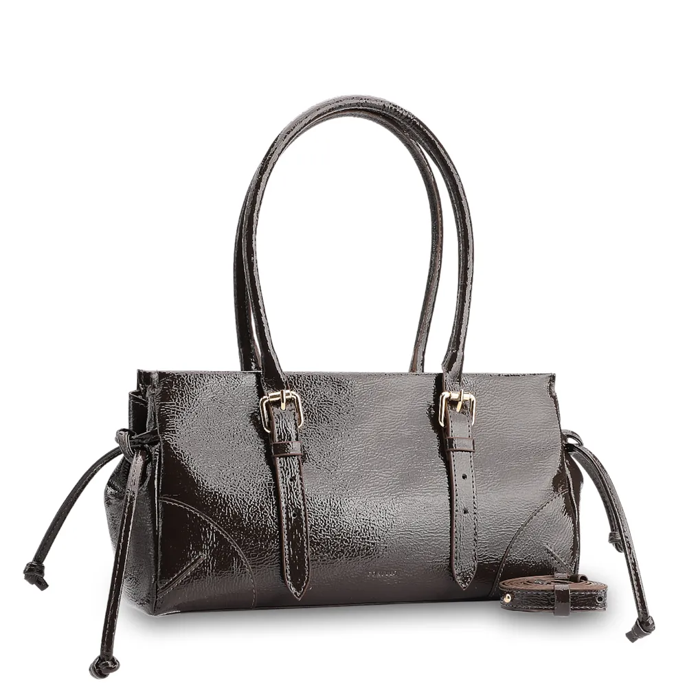 Bolsa Tote Alt Verniz Marrom Escuro - imagem 3