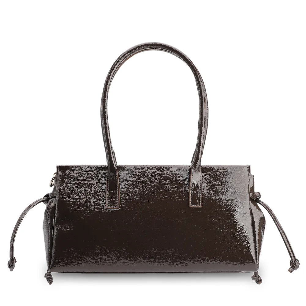 Bolsa Tote Alt Verniz Marrom Escuro - imagem 4