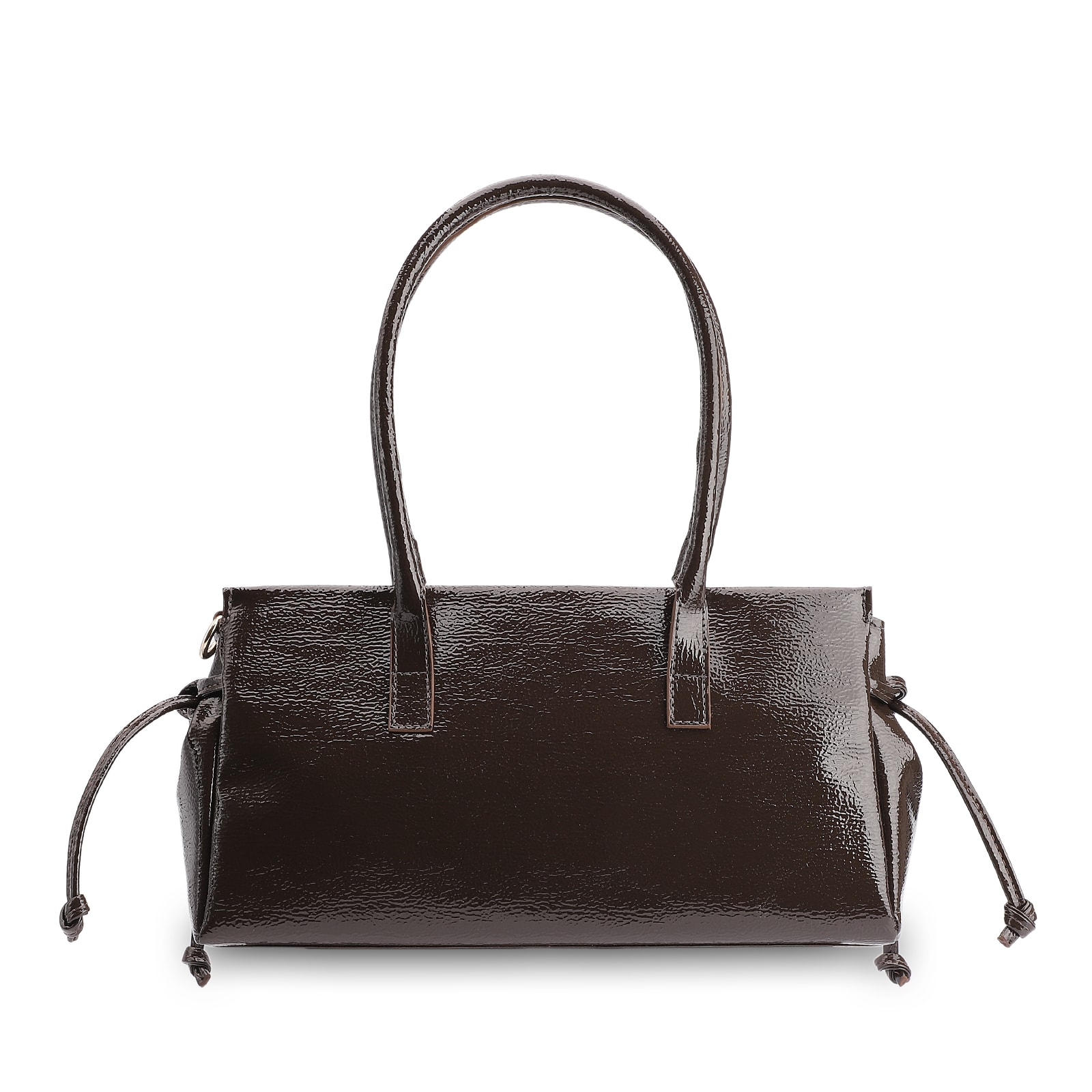 Bolsa Tote Alt Verniz Marrom Escuro