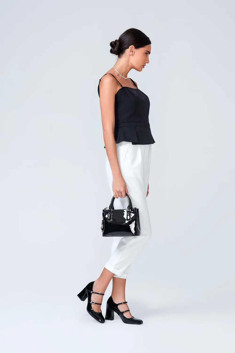 Bolsa Tote Alt Verniz Preto - imagem 8