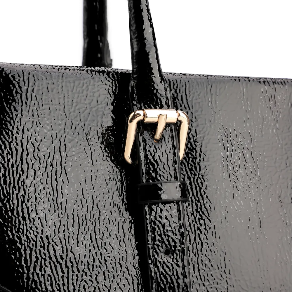 Bolsa Tote Alt Verniz Preto - imagem 6
