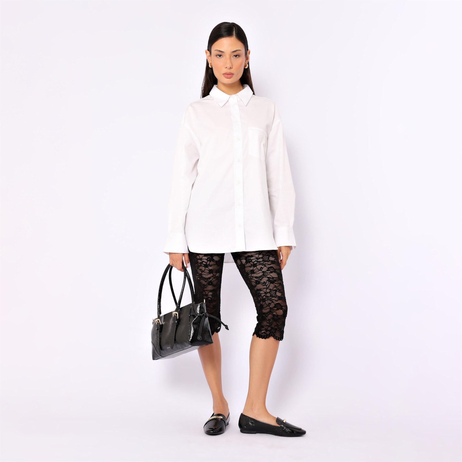 Bolsa Tote Alt Verniz Preto