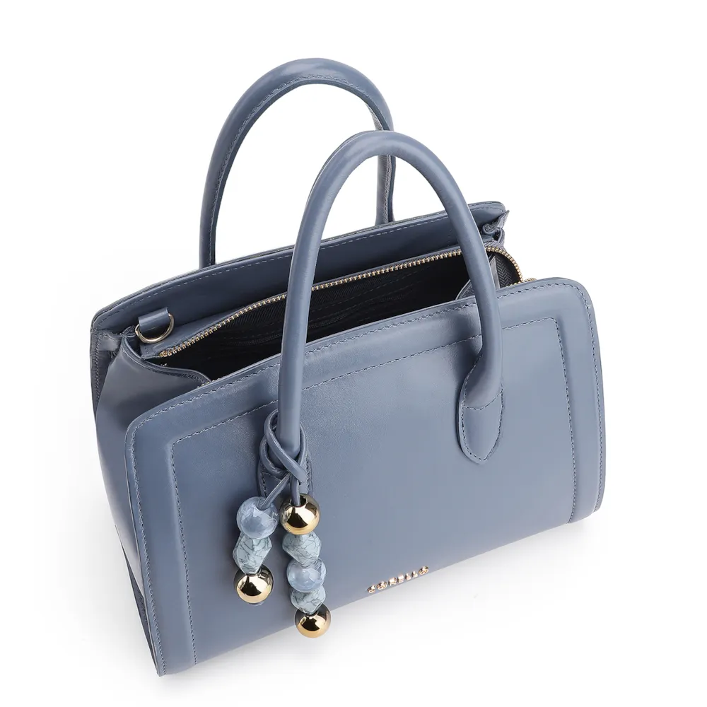 Bolsa Tote Bag Charm Couro Azul - imagem 5