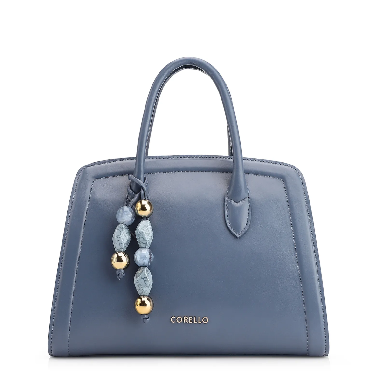 Bolsa Tote Bag Charm Couro Azul