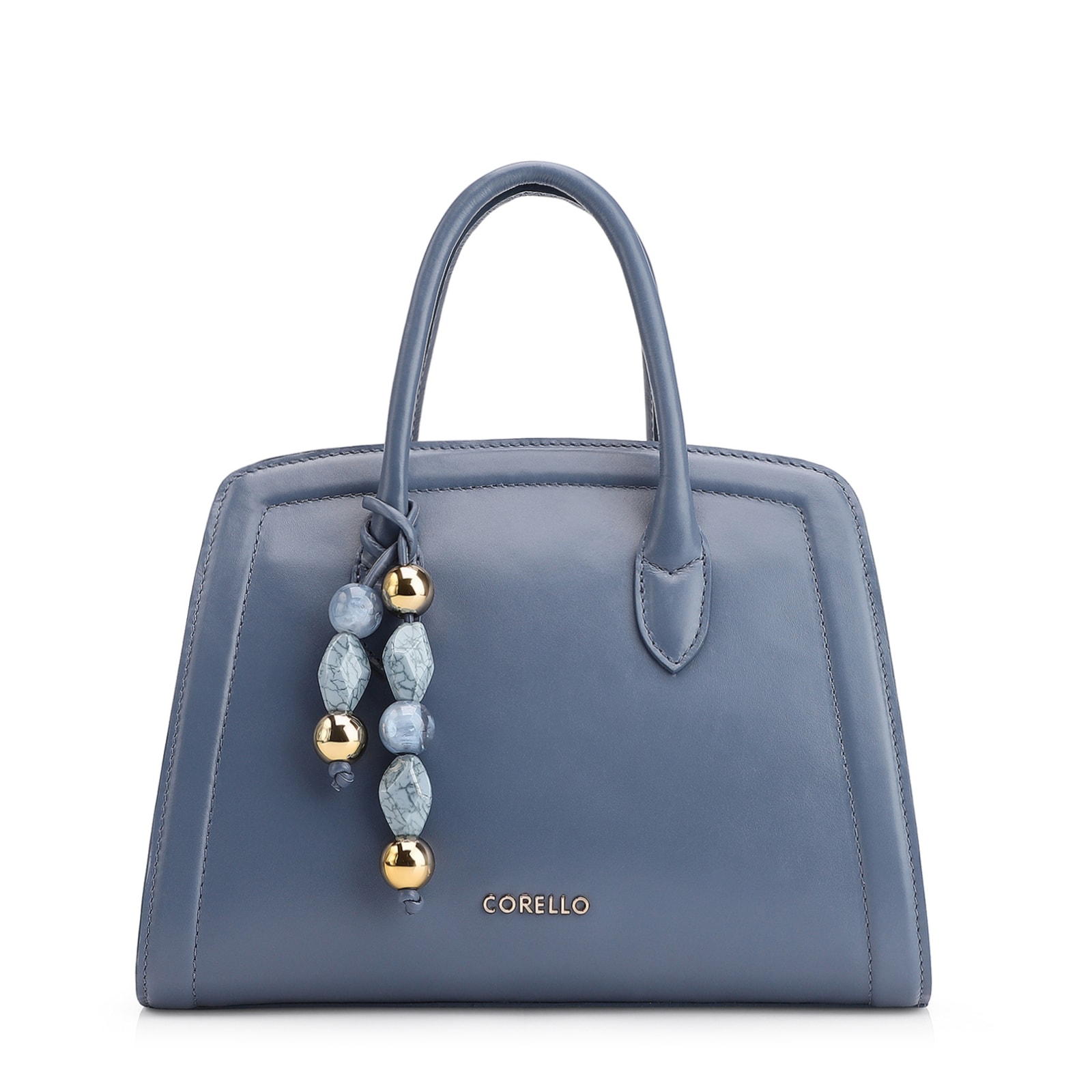 Bolsa Tote Bag Charm Couro Azul