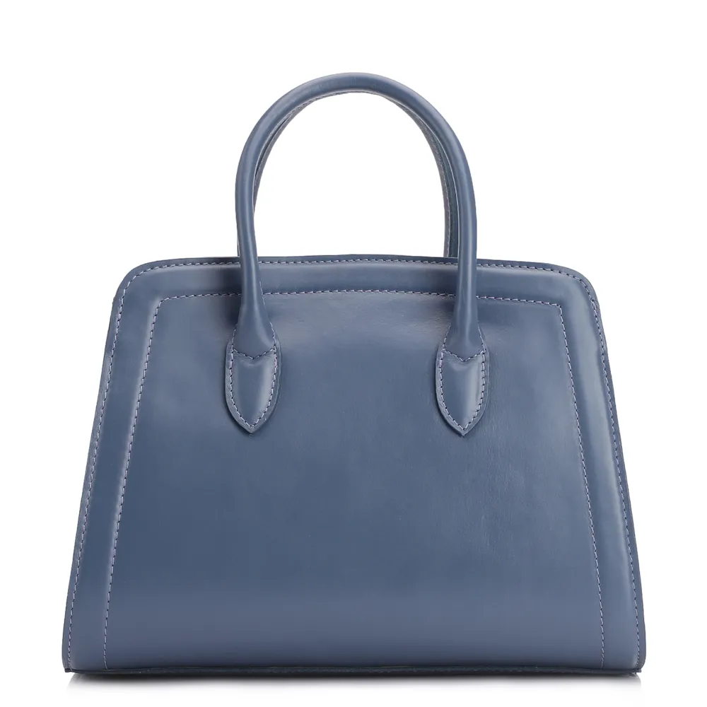 Bolsa Tote Bag Charm Couro Azul Escuro - imagem 3