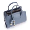 Bolsa Tote Bag Charm Couro Azul Escuro - imagem 4