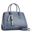 Bolsa Tote Bag Charm Couro Azul Escuro - imagem 2