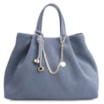 Bolsa Tote Bag Charm Couro Camurça/Couro Azul - imagem 1