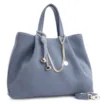 Bolsa Tote Bag Charm Couro Camurça/Couro Azul - imagem 3