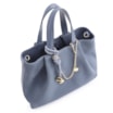 Bolsa Tote Bag Charm Couro Camurça/Couro Azul - imagem 5