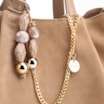 Bolsa Tote Bag Charm Couro Camurça/Couro Bege - imagem 6