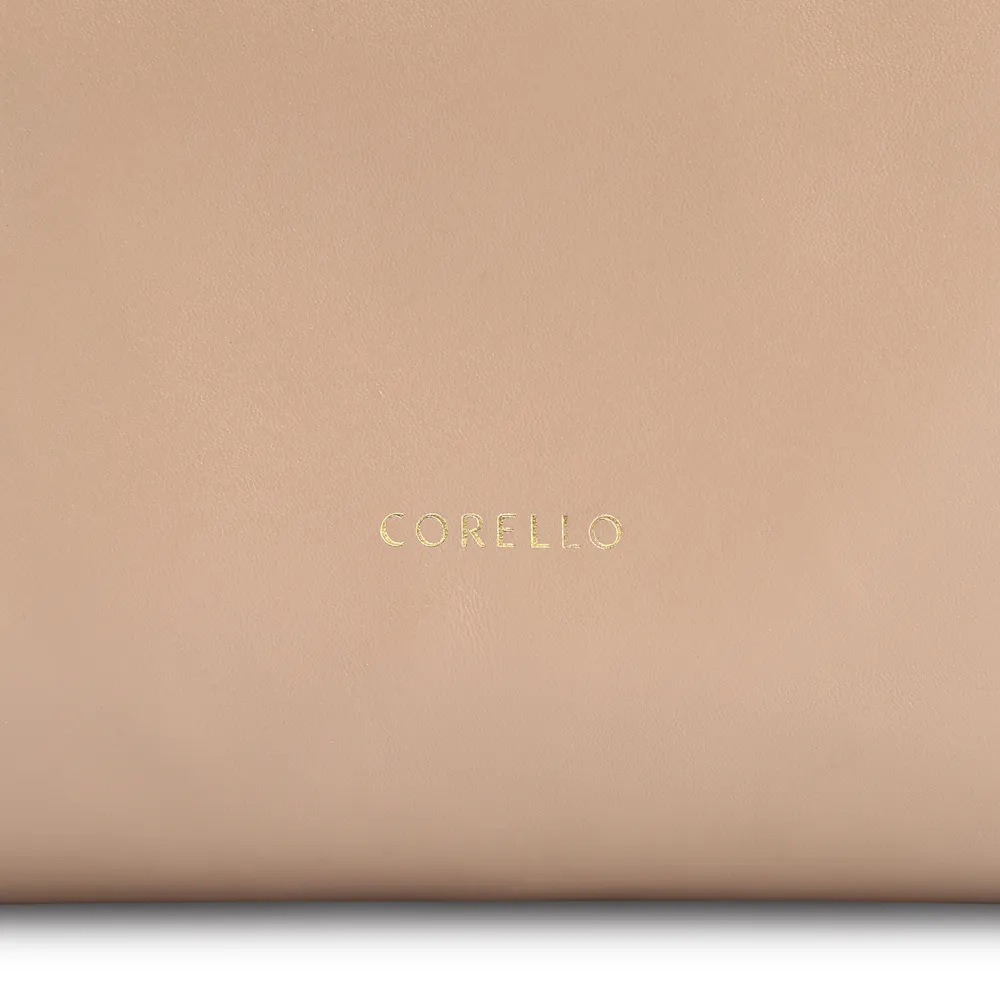 Bolsa Tote Bag Charm Couro Camurça/Couro Bege - imagem 7
