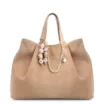 Bolsa Tote Bag Charm Couro Camurça/Couro Bege - imagem 1