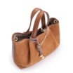 Bolsa Tote Bag Charm Couro Camurça/Couro Marrom - imagem 5