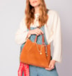 Bolsa Tote Bag Charm Couro Camurça/Couro Marrom - imagem 8