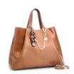 Bolsa Tote Bag Charm Couro Marrom - imagem 3