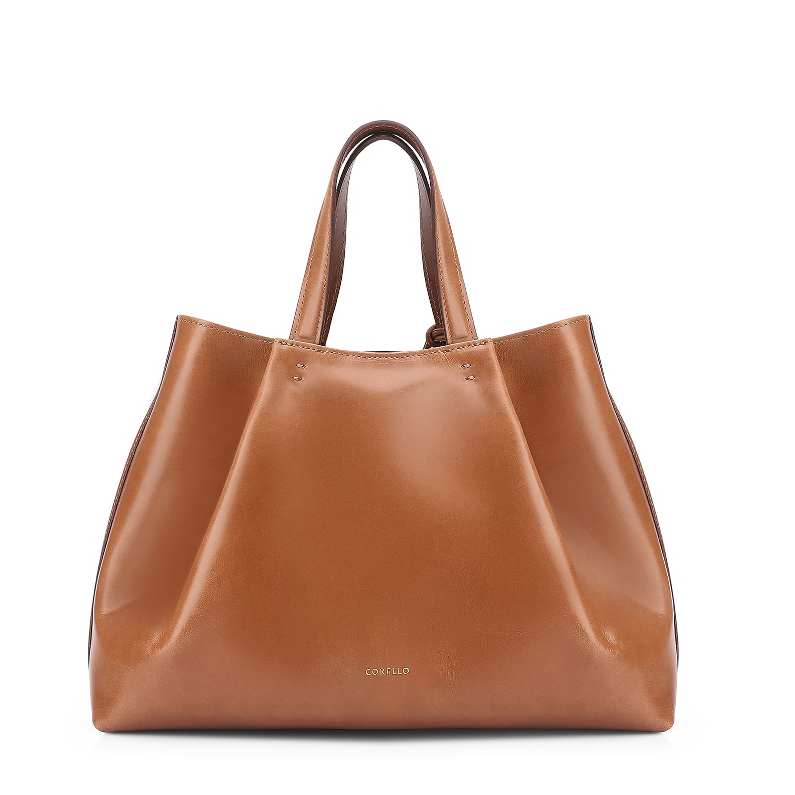 Bolsa Tote Bag Charm Couro Marrom