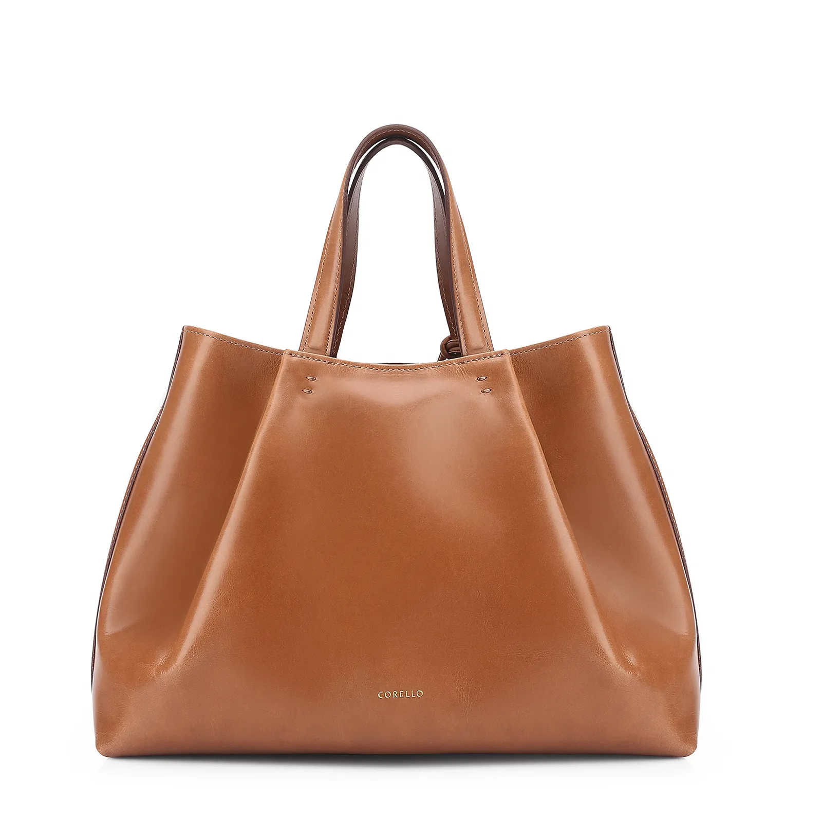 Bolsa Tote Bag Charm Couro Marrom